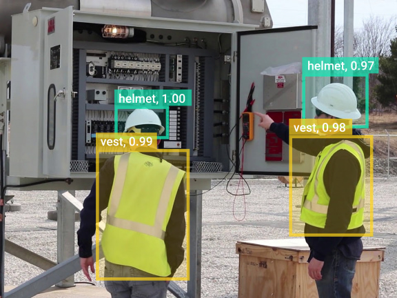 Construction site monitoring software using AI to detect missing PPE.